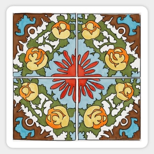 Talavera Golden Roses Sticker